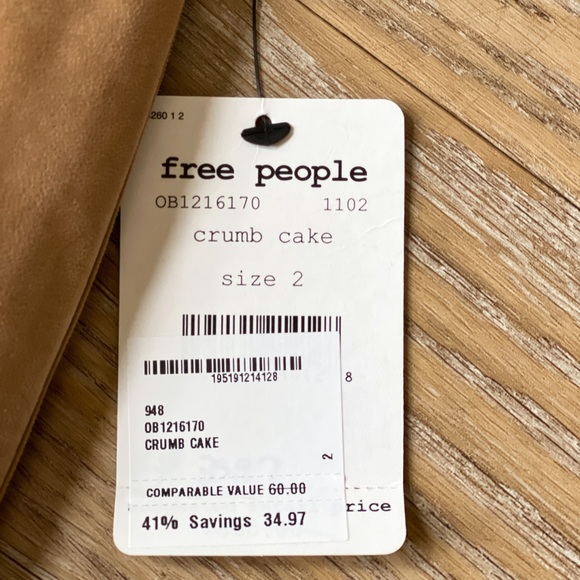 Free People Vegan Suede Mini Skirt in Crumb Cake - Picture 6 of 6